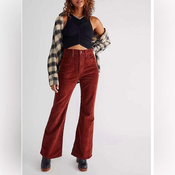 Levi's Denim - Rust Levi's High Wasit Corduroy Flare Pants
